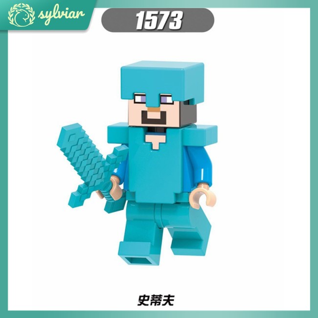 [sylviar] Đồ Chơi Mô Hình Lego Minecraft Steve Alex Zombie Iron Golem Enderman Diy