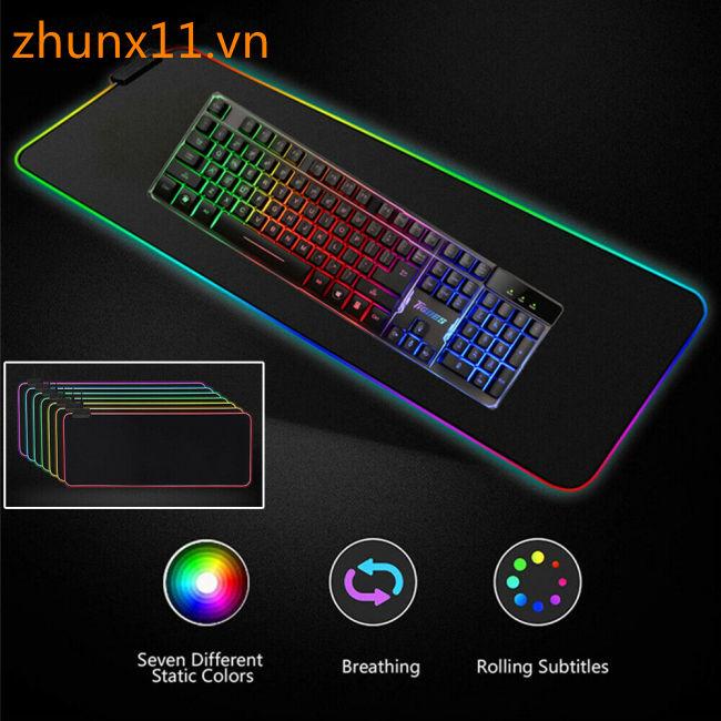 Rgb colorful led lighting gaming mouse pad mat for pc laptop 350*250mm