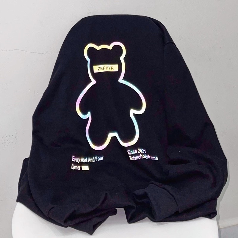 Áo hoodie gấu phản quang 7m in 2 mặt TT6