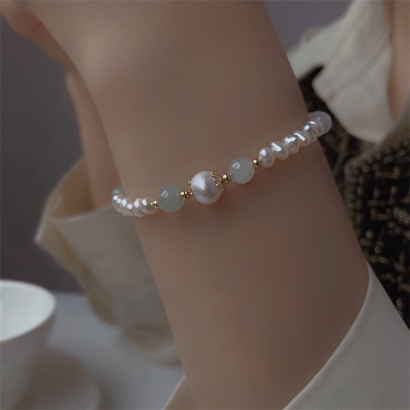Vòng tay hạt 6ly mix đá xanh