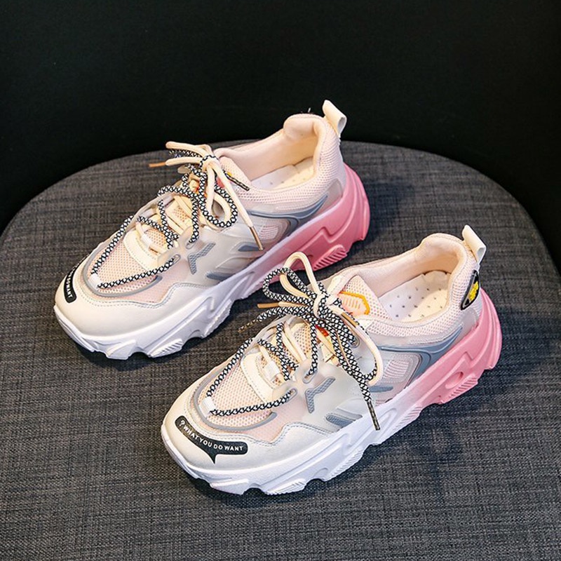 Giày thể thao IELGY màu sắc gradient thoáng khí thời trang cho nữ