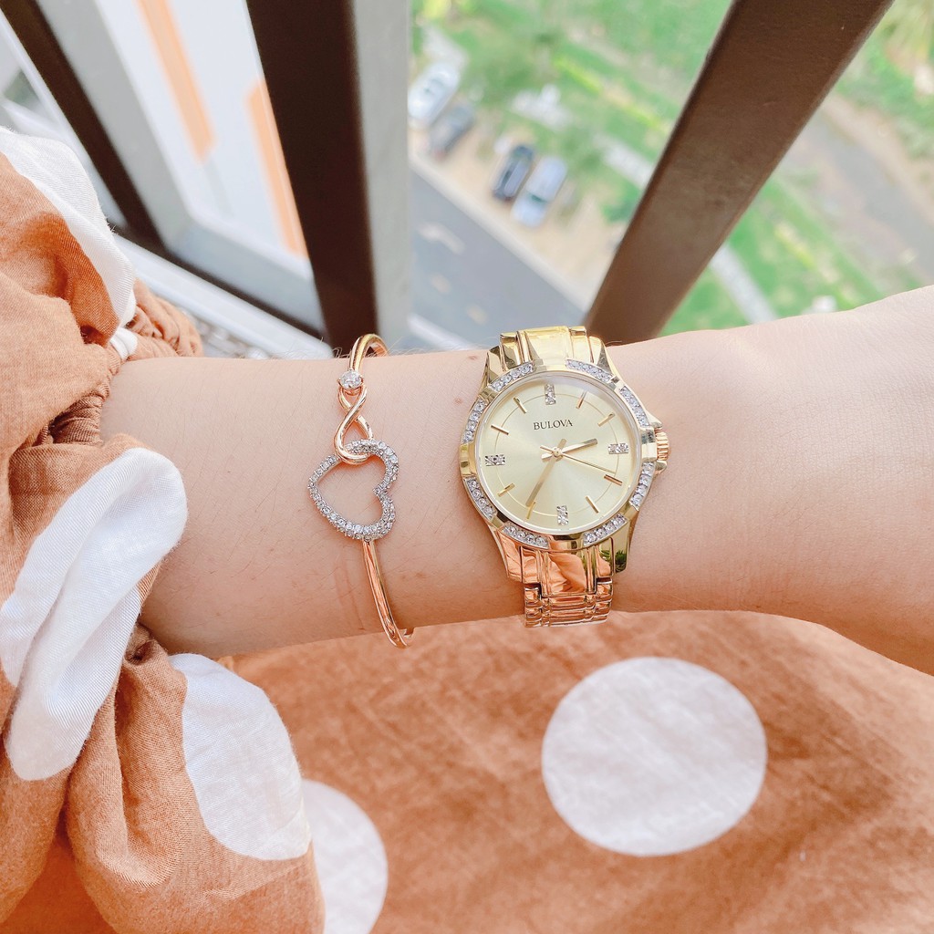 Đồng hồ nữ chính hãng Bulova 98L220 - Máy Quartz pin - Kính cứng