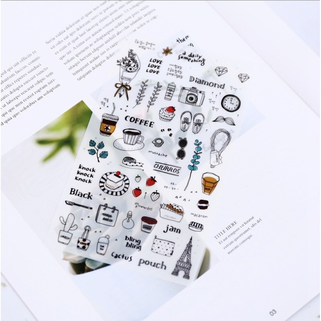 Bộ 6 tấm sticker dán trang trí Midnight Paris EDL-T1125