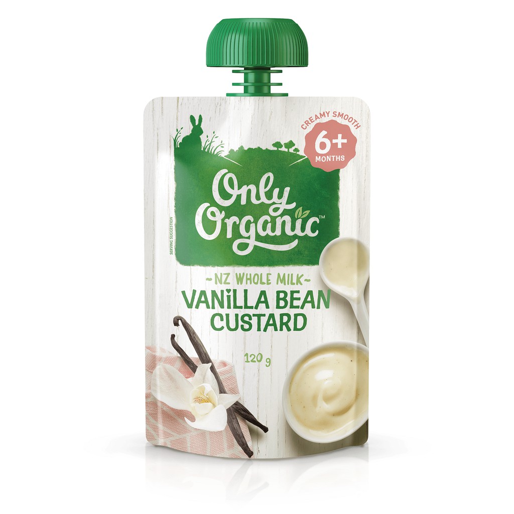 Dinh Dưỡng Ăn Dặm Váng Sữa Vanilla Bean Custard Only Organic 120g