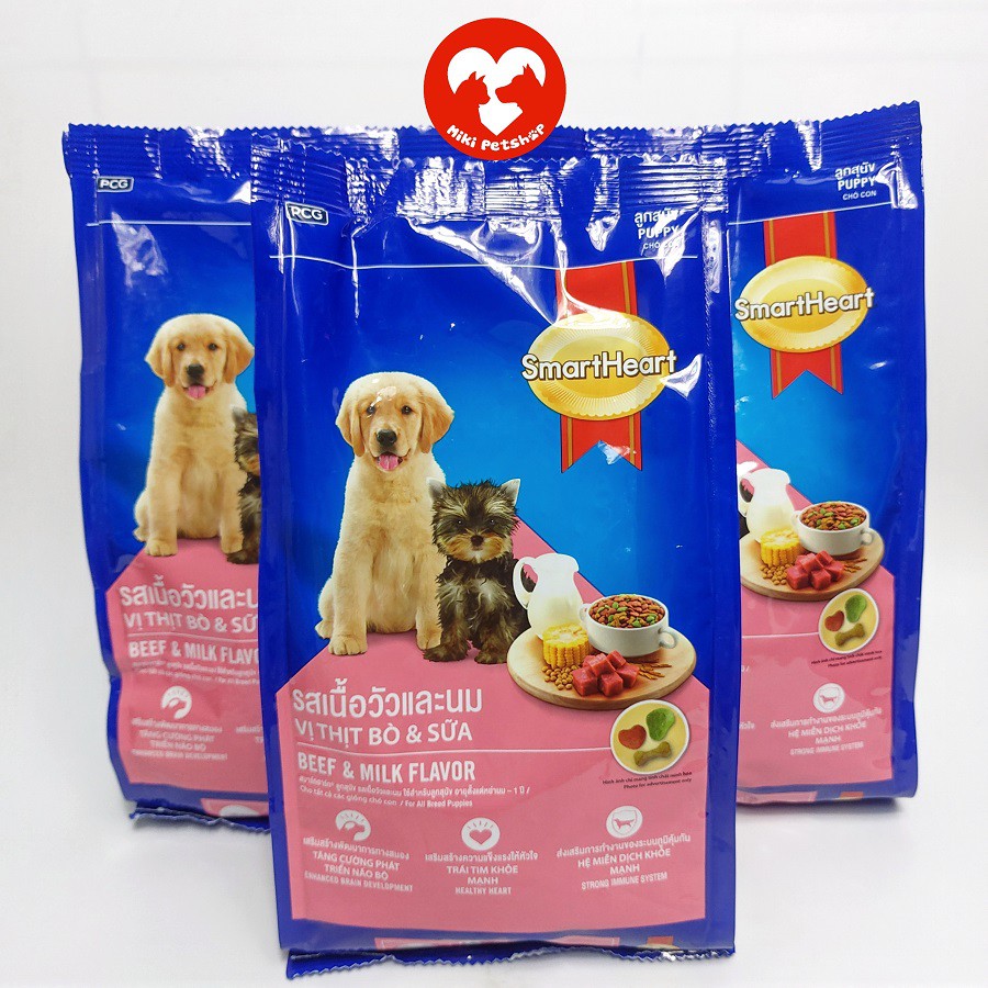 [Mã PET50 giảm 10% - tối đa 50K đơn 250K] Thức Ăn Cho Chó Con Hạt Smartheart Puppy 400g Vị Bò Và Sữa - Miki Petshop