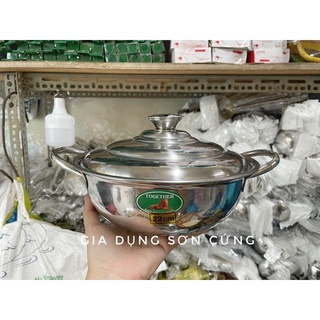 Nồi lẩu inox tem xanh sư tử size 22-24