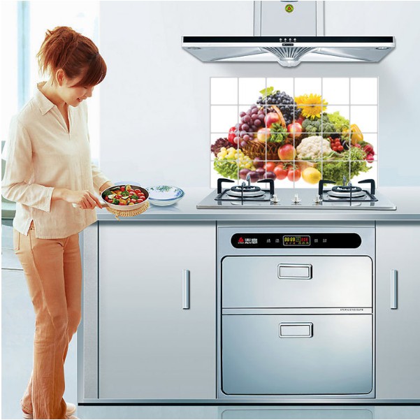 Decal dán bếp tráng nhôm cách nhiệt size lớn - rổ trái cây lớn