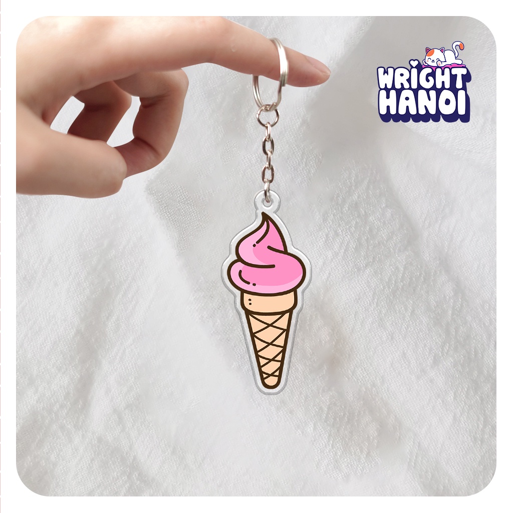 Móc khóa que kem hoạt hình dễ thương cho bạn bè, người yêu