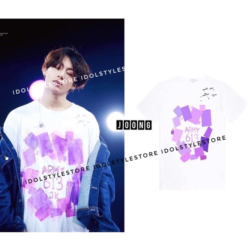 (Quà tặng kèm card Idol) áo thun 613 army như Jungkook