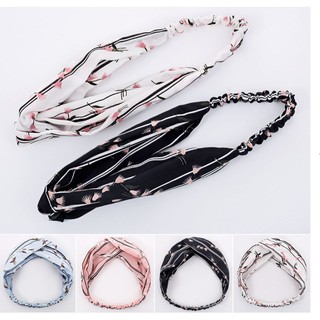 Băng đô, turban tóc, băng tóc cài tóc quấn tóc bờm vải hình hoa cành 4 màu xinh xắn cho bạn nữ