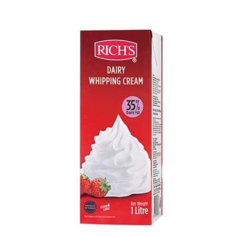 Rich s Whipping Cream độ béo 35% hộp 1 lít nhập khẩu Tây Ban Nha