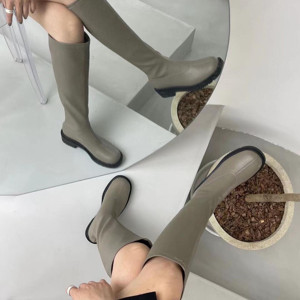 Boot cao da trơn mềm, mũi tròn, khóa sau, cao 5cm Better - 121021001