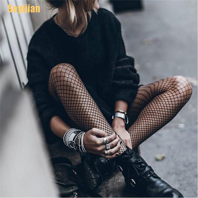 [SEY] Quần Tất Lưới Màu Đen Họa Tiết Lưới Gợi Cảm Cho Nữ