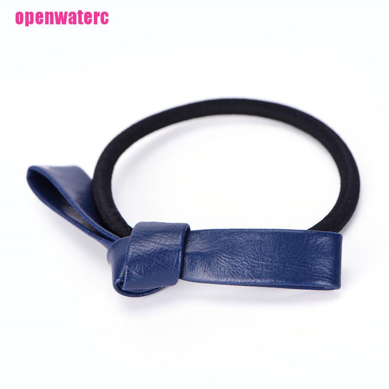 Dây Buộc Tóc Cao Su Co Giãn Bọc Da Phối Nơ Thời Trang Cho Nữ