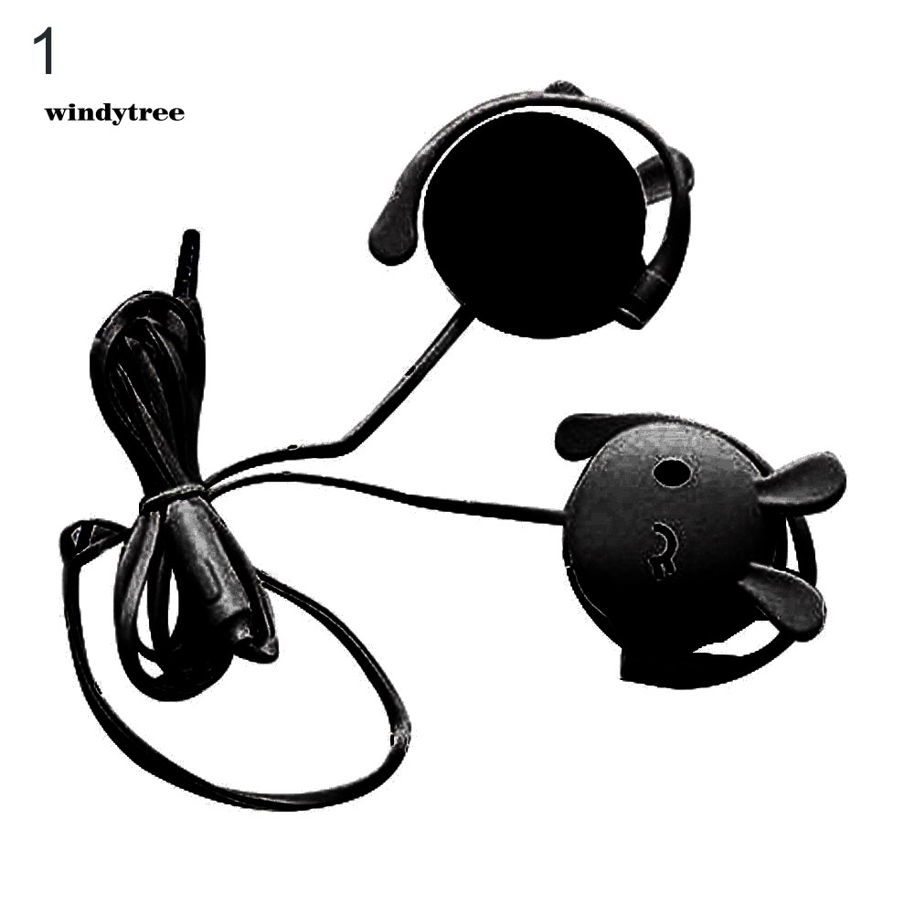 WDTE Cute Rabbit Stereo Earphone Headphone with Mic 3.5mm Ear-hook Sport Headset Gift