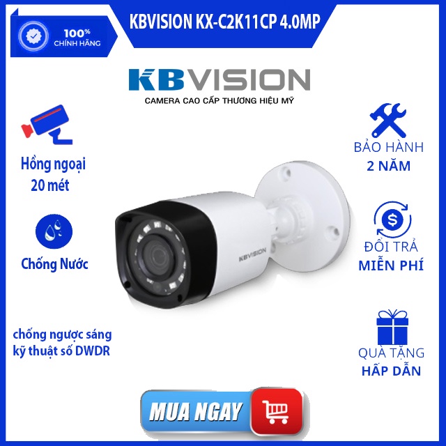 Camera HDCVI KBVISION KX-C2K11CP hồng ngoại 4.0 Megapixel