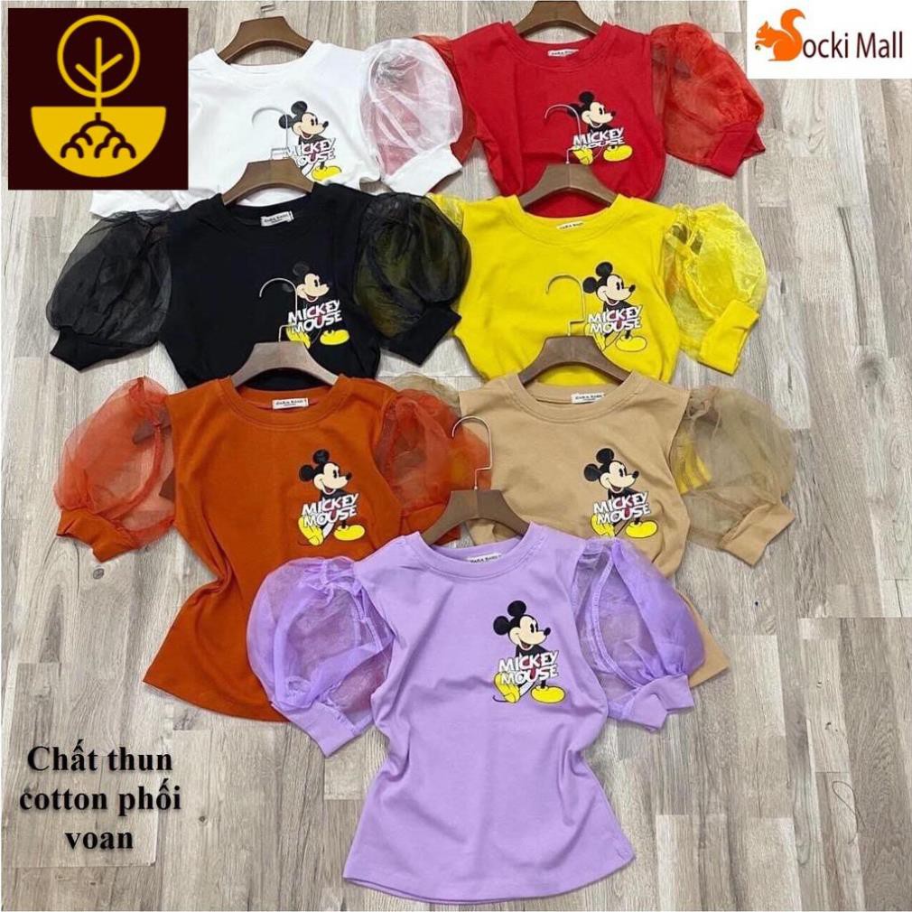 Áo in mickey, tay ngắn phối voan cho mẹ và bé mặc cùng nhau - Quần áo trẻ em - Mi Mi shop (200554)