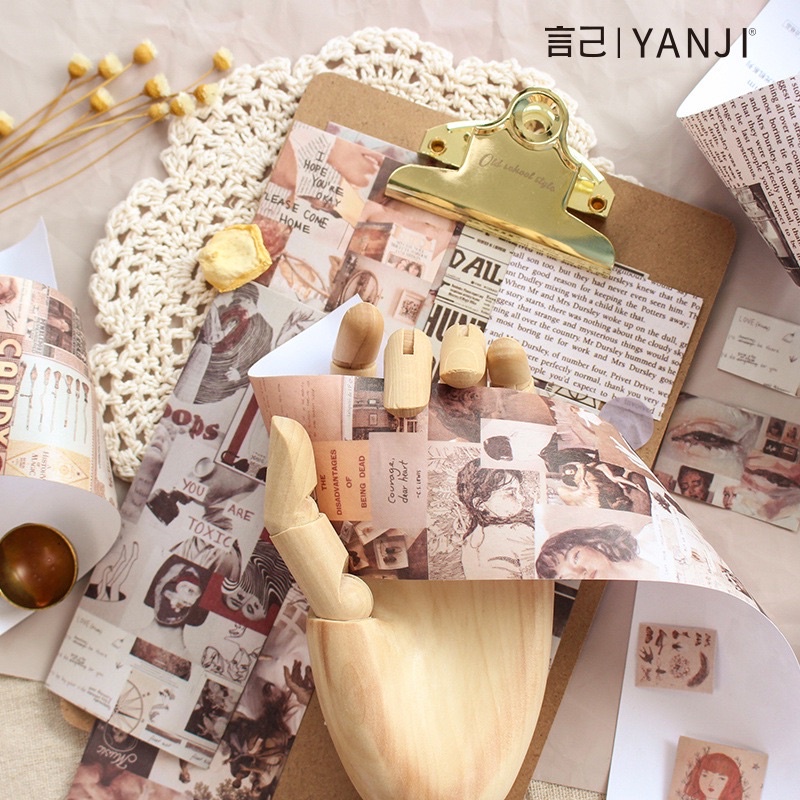 Sticker Vintage,Hình Dán Dài Retro Phong Cách Cổ Điển Trang Trí Bullet Journal,Laptop