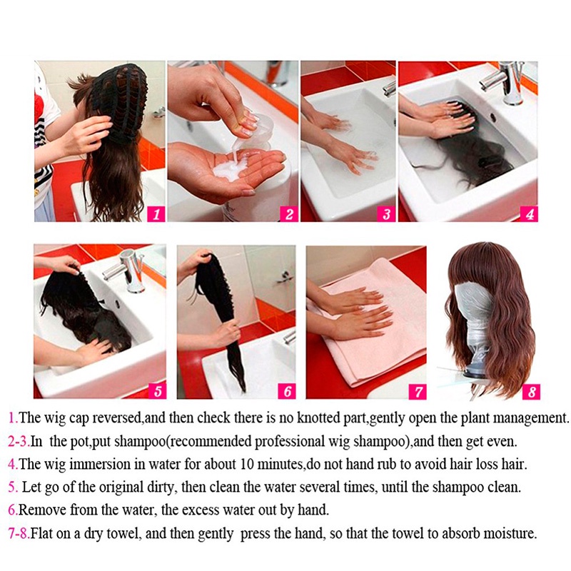 Tóc giả xoăn dài 24" màu cam thời trang nữ