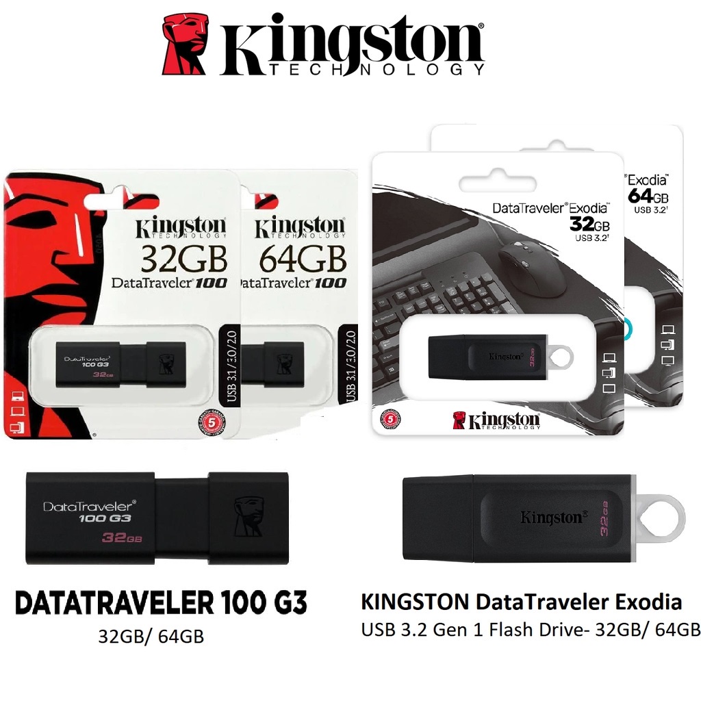 Kingston DataTraveler Exodia USB 3.2 USB 3.0 64GB 128GB 256GB 512GB Flash Pendrive/Thumb/bút ổ đĩa