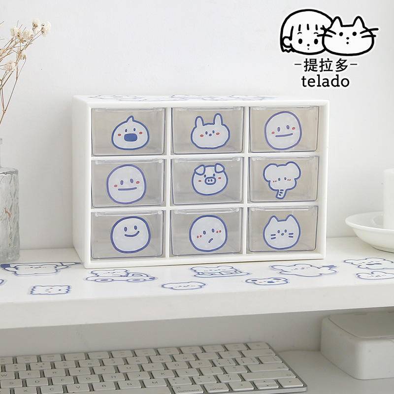 ⭐ iLado ⭐ 【10PCS】 cute sticker PET Không thấm nước telado Nhãn hình dán dễ thương sticker trang trí sổ hình dán sticker  nhãn dán sổ chiết lưu trữ  trang trí sổ dán sổ lưu trữ sticker hiểm bộ sticker tập vở sổ