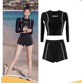 Bikini đi biển Đùi Quảng Châu Đồ Bơi Nữ Dài Tay chống nắng đồ bơi kín đáo đồ học bơi