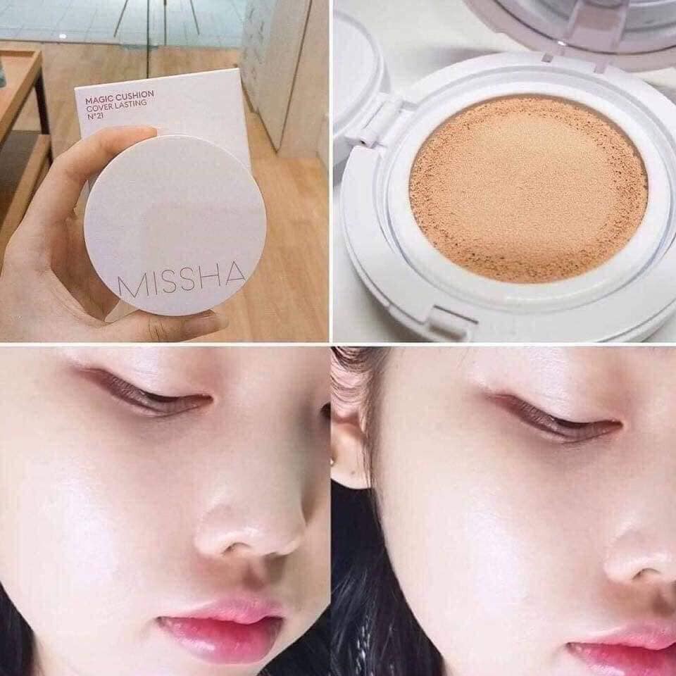 [AUTH]PHẤN NƯỚC KIỀM DẦU Missha Magic Cushion Cover lasting SPF 50+ PA+++ BẢN HỒNG