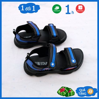 Sandal học sinh nam ngôi sao, giày quai hậu trẻ em màu đen – May House Shop