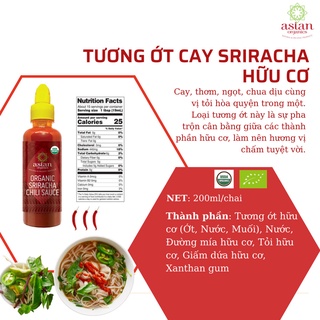 Tương ớt cay Sriracha hữu cơ 280ml (Asian Organics - Lumlum)