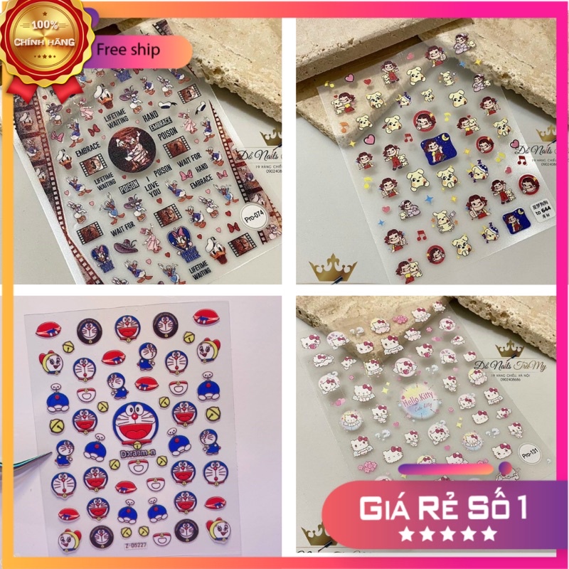 Sticker dán móng hoạt hình dễ thương