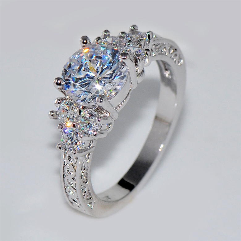 Nhẫn bạc 925 đính đá zircon sang trọng cho nữ