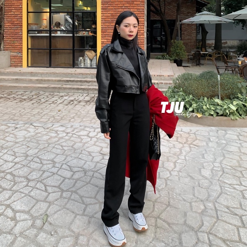 Quần dài nữ cạp vừa ống đứng tôn dáng, ulzzang, Hàn Quốc, thiết kế T-Ju (Doris)