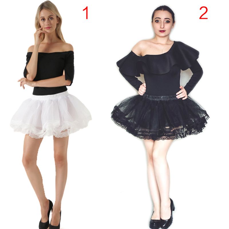 Chân Váy Múa Ba Lê Mini 4 Lớp Viền Ren Cho Bé Gái