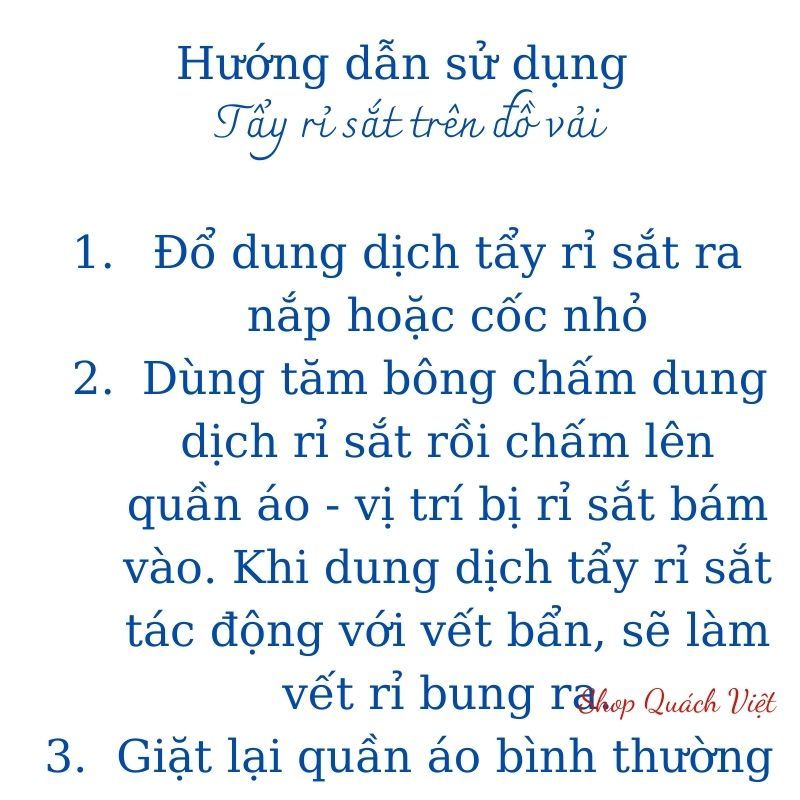 Tẩy rỉ sắt MORI - Tẩy sạch vết rỉ sắt trên quần áo, nhà tắm hay xử lý tồn dư hóa chất trên vải