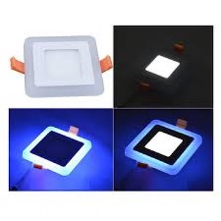 Đèn âm trần vuông xanh dương 9w lỗ khoét 110 loại tốt 4 dây