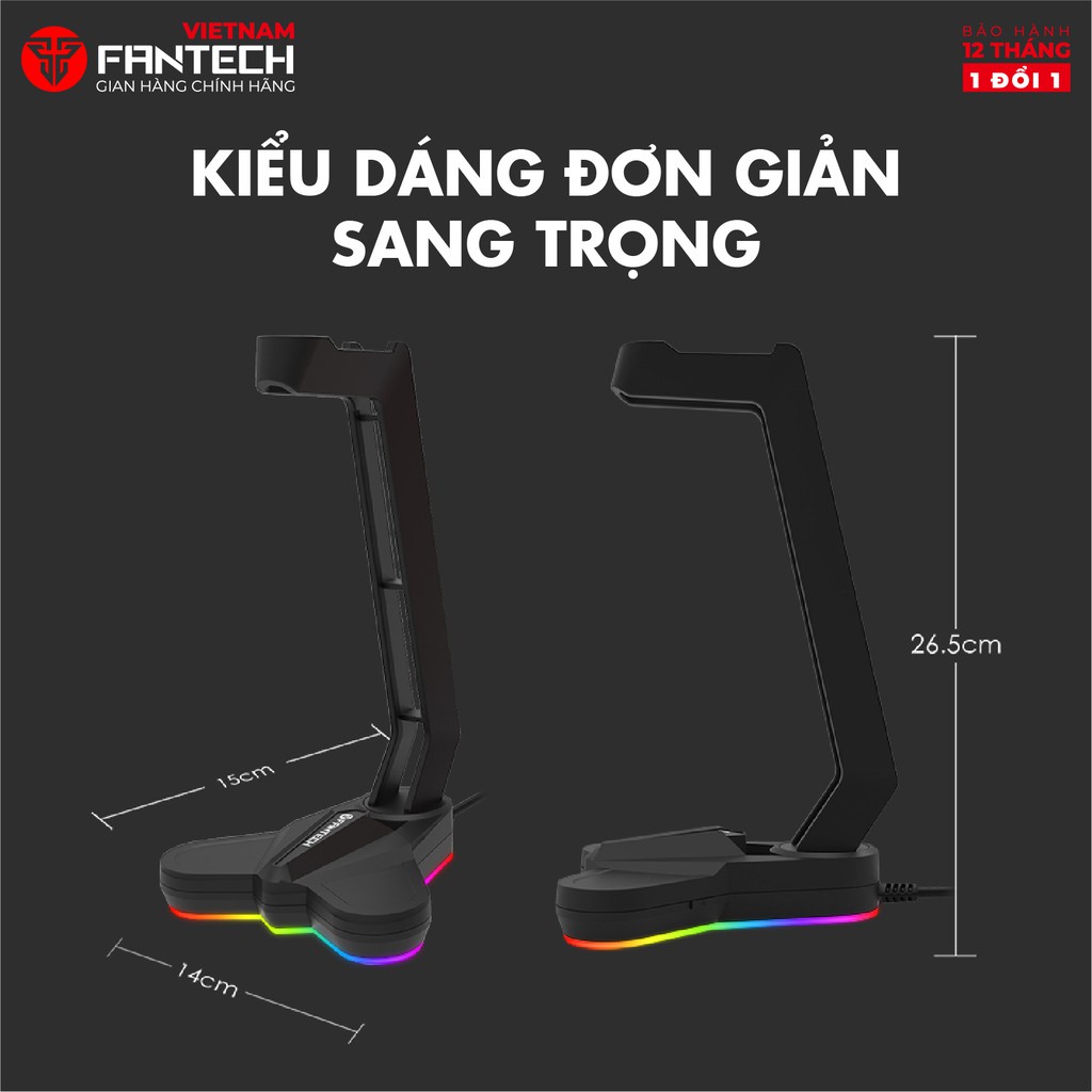 Giá đỡ tai nghe chống trơn trượt và bảo vệ tai nghe chống xước LED RGB  FANTECH AC3001s - Hãng phân phối chính thức
