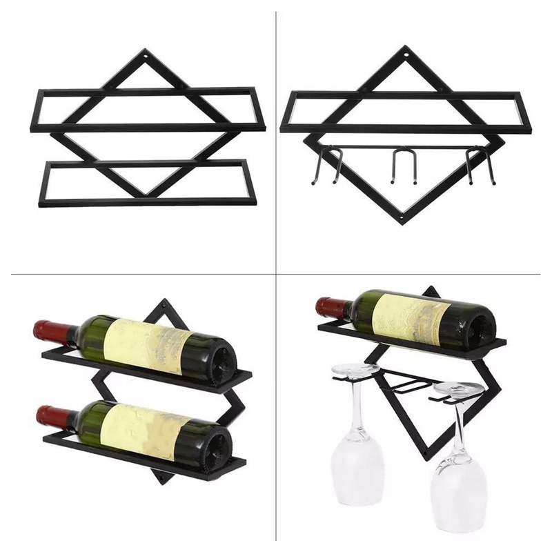 Giá Đỡ Chai Rượu Treo Tường Trang Trí Nhà Bếp/Quán Bar