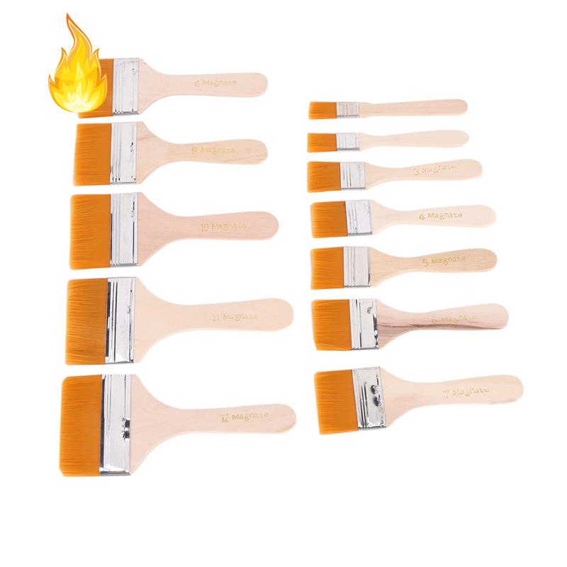 Set 12 Cọ Vẽ Tranh Sơn Dầu Cán Gỗ Chuyên Dụng