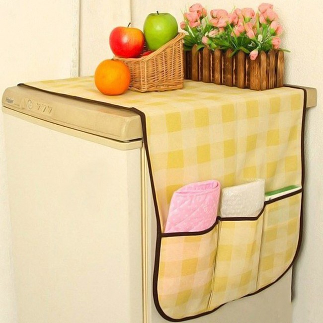 Tấm phủ tủ lạnh bằng vải 2 cánh có túi 143cm x 46cm