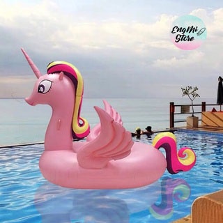 Phao Bơi Pony Hồng 275cm Khổng Lồ Người Lớn Kèm Bơm + Phao Mini