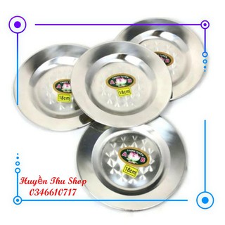 Combo 2 đĩa inox đẹp 18cm