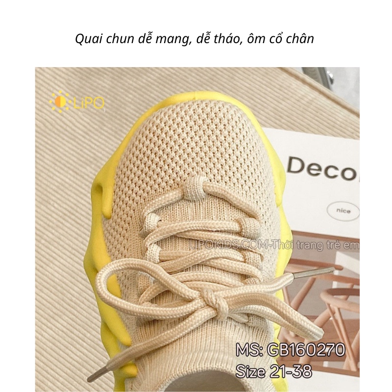 Giày thể thao trẻ em bé trai bé gái 2-10 tuổi cổ chun sành điệu hàng Quảng Châu cao cấp GB160