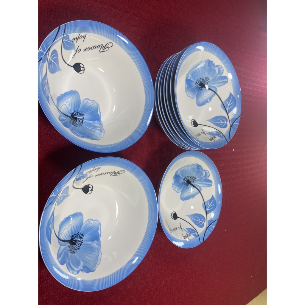 Tô sứ loe 20cm cao cấp Bát Bảo họa tiết xanh lam bền – đẹp – rẻ, since_1977