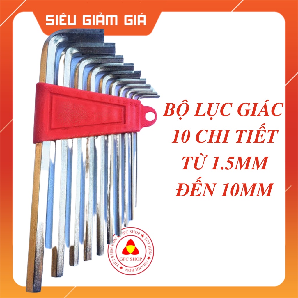 Bộ lục giác 10 chi tiết từ 1.5mm đến 10mm