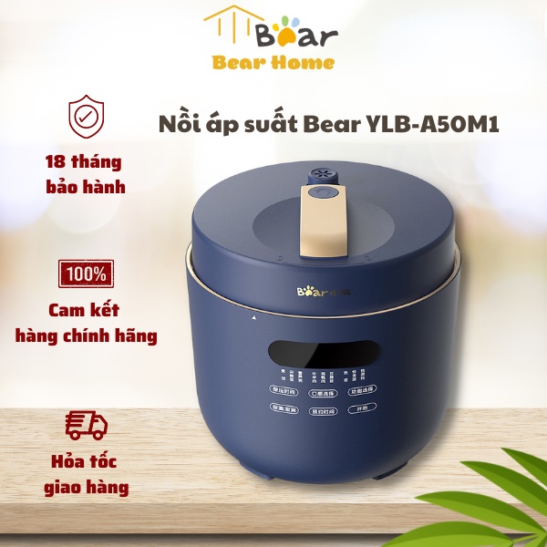 Nồi áp suất 5L Bear YLB-A50M1 Đa năng hầm cháo, ninh xương - Bear Home