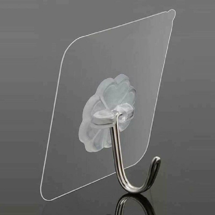 Móc Dính Treo Tường, Móc Treo Quần Áo Dán Tường Chịu Lực Trong Suốt 6x6CM 88037