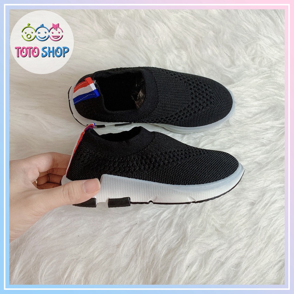 Giày thể thao Giày lười Cổ Bo Chun màu đen Cho Bé Trai Bé Gái