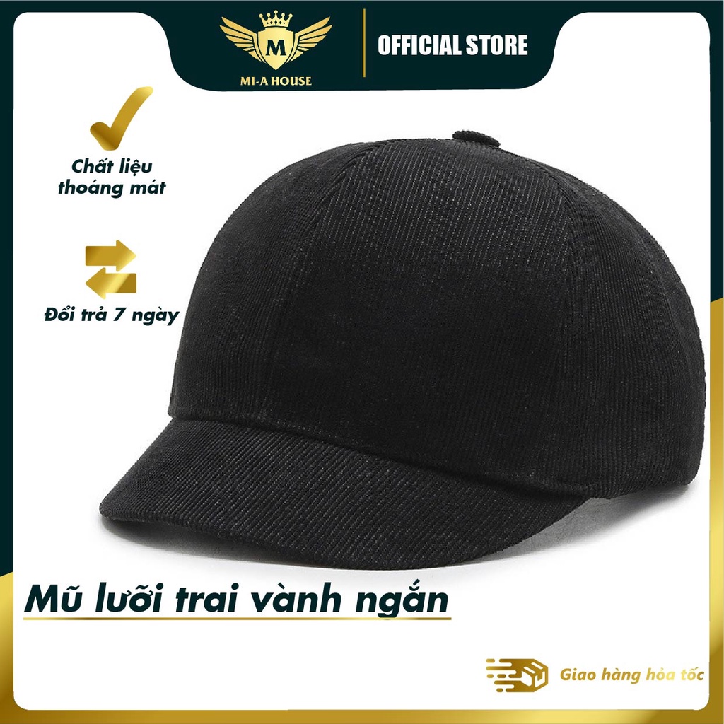 Mũ lưỡi trai lưỡi ngắn, mũ vành ngắn chất nhung tăm siêu rẻ đẹp thoáng mát nhiều màu