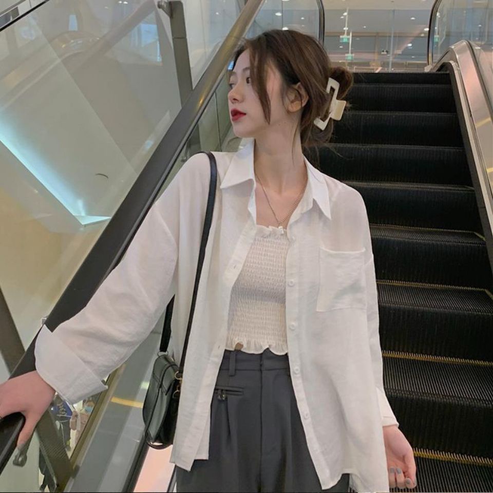 Set Áo Sơ Mi Dài Tay Và Áo Khoác Ngoài Thời Trang Mùa Hè Dành Cho Nữ