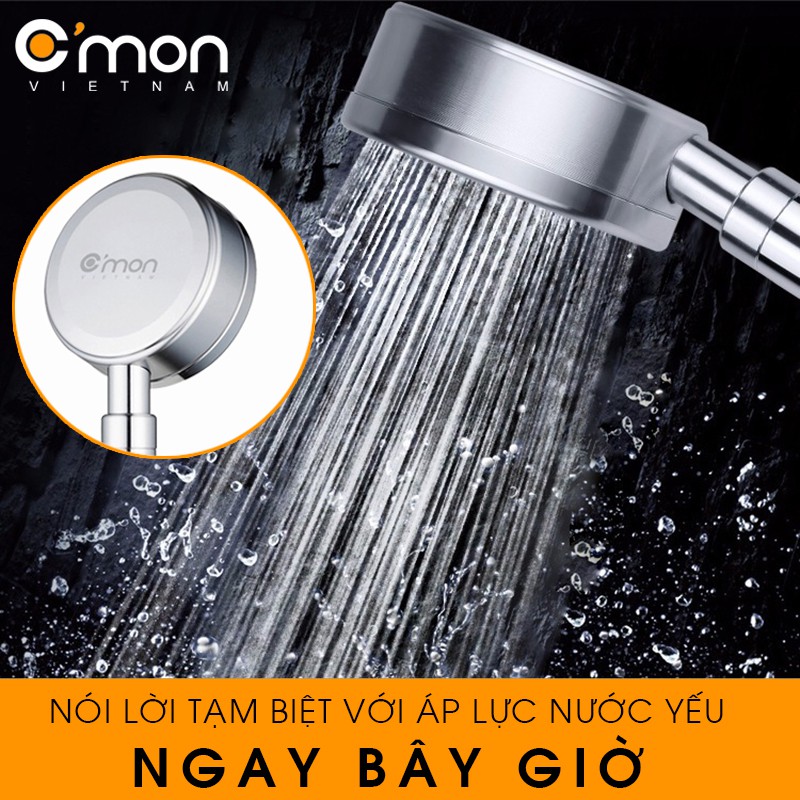 Bộ vòi sen siêu tăng áp 400% TS-01 + dây sen inox (bạc)